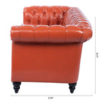 Canapé Chesterfield en similicuir avec accoudoirs roulés (3 places)