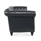 Canapé Chesterfield en similicuir avec accoudoirs roulés (3 places)