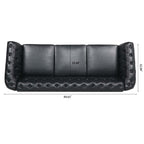 Canapé Chesterfield en similicuir avec accoudoirs roulés (3 places)