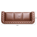 Canapé Chesterfield en similicuir avec accoudoirs roulés (3 places)