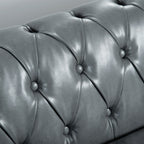 Canapé Chesterfield en similicuir avec accoudoirs roulés (3 places)