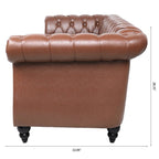 Canapé Chesterfield en similicuir avec accoudoirs roulés (3 places)