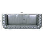Canapé Chesterfield en similicuir avec accoudoirs roulés (3 places)