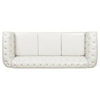 Canapé Chesterfield en similicuir avec accoudoirs roulés (3 places)