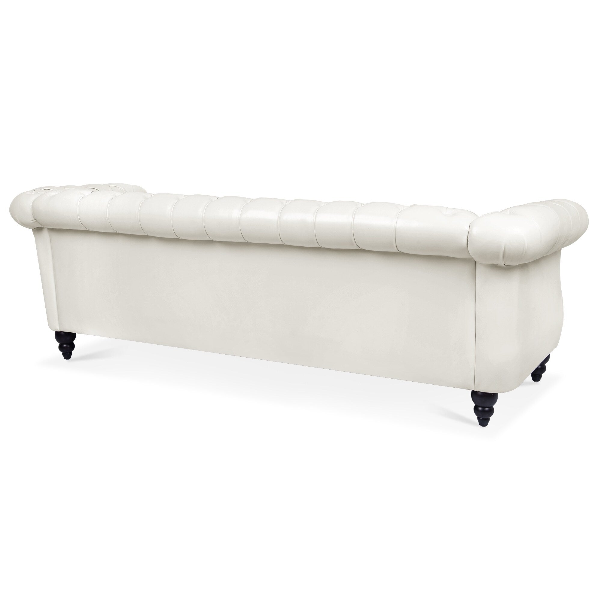 Canapé Chesterfield en similicuir avec accoudoirs roulés (3 places)