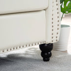 Canapé Chesterfield en similicuir avec accoudoirs roulés (3 places)