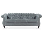 Canapé Chesterfield en similicuir avec accoudoirs roulés (3 places)