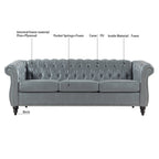 Canapé Chesterfield en similicuir avec accoudoirs roulés (3 places)