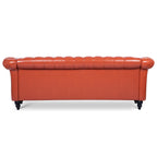 Canapé Chesterfield en similicuir avec accoudoirs roulés (3 places)