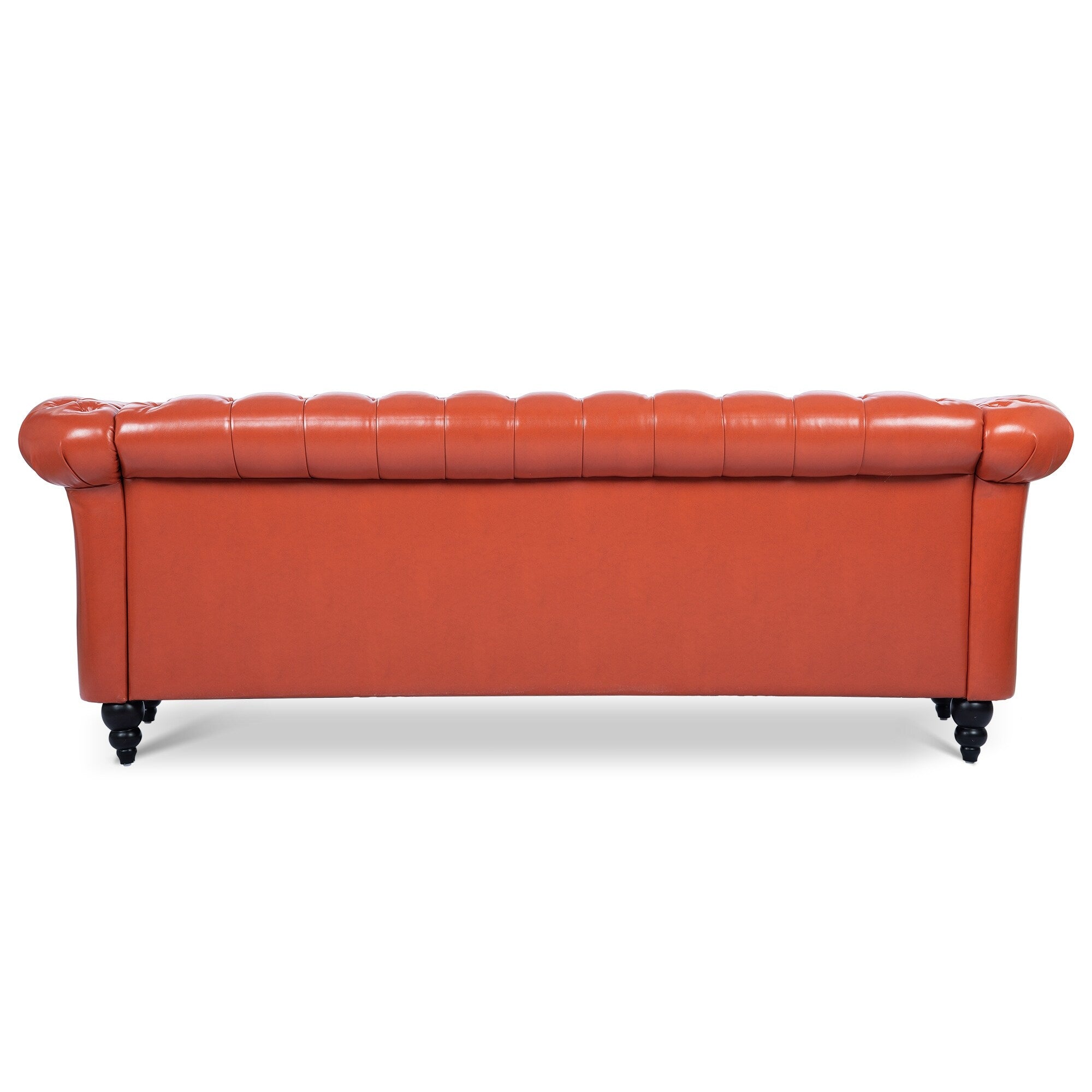Canapé Chesterfield en similicuir avec accoudoirs roulés (3 places)