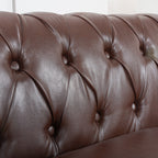 Canapé Chesterfield en similicuir avec accoudoirs roulés (3 places)