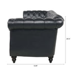 Canapé Chesterfield en similicuir avec accoudoirs roulés (3 places)