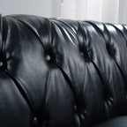 Canapé Chesterfield en similicuir avec accoudoirs roulés (3 places)