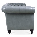 Canapé Chesterfield en similicuir avec accoudoirs roulés (3 places)