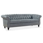 Canapé Chesterfield en similicuir avec accoudoirs roulés (3 places)