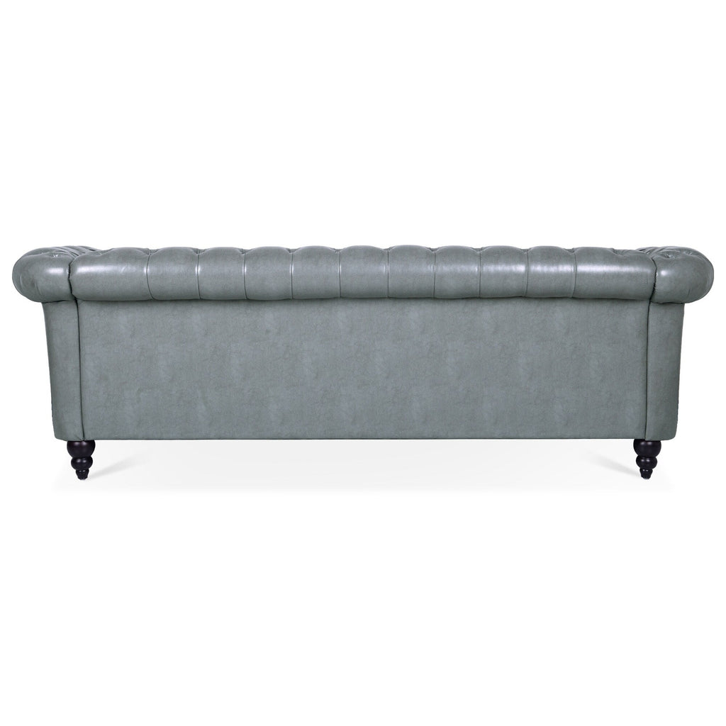 Canapé Chesterfield en similicuir avec accoudoirs roulés (3 places)