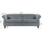 Canapé Chesterfield en similicuir avec accoudoirs roulés (3 places)