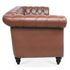 Canapé Chesterfield en similicuir avec accoudoirs roulés (3 places)
