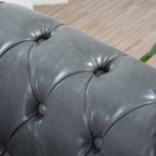 Canapé Chesterfield en similicuir avec accoudoirs roulés (3 places)