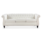 Canapé Chesterfield en similicuir avec accoudoirs roulés (3 places)