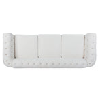 Canapé Chesterfield en polyester 84,65 avec accoudoirs roulés (3 places)