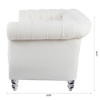 Canapé Chesterfield en polyester 84,65 avec accoudoirs roulés (3 places)