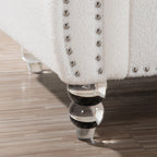 Canapé Chesterfield en polyester 84,65 avec accoudoirs roulés (3 places)