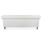 Canapé Chesterfield en polyester 84,65 avec accoudoirs roulés (3 places)