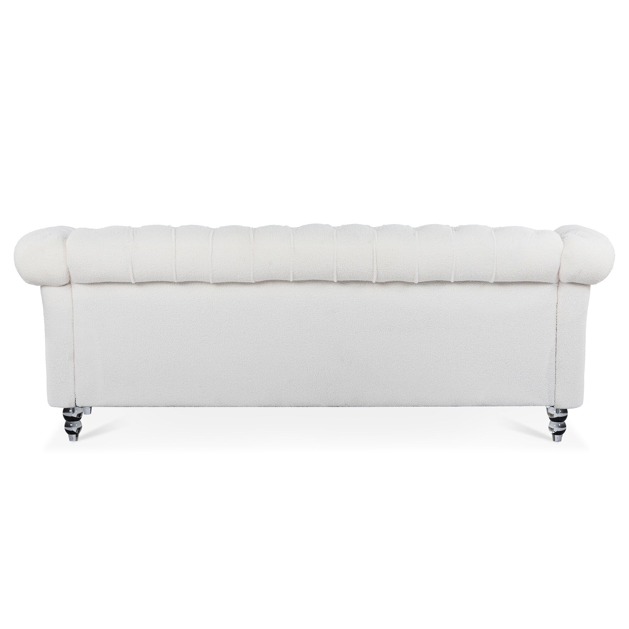 Canapé Chesterfield en polyester 84,65 avec accoudoirs roulés (3 places)