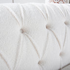 Canapé Chesterfield en polyester 84,65 avec accoudoirs roulés (3 places)