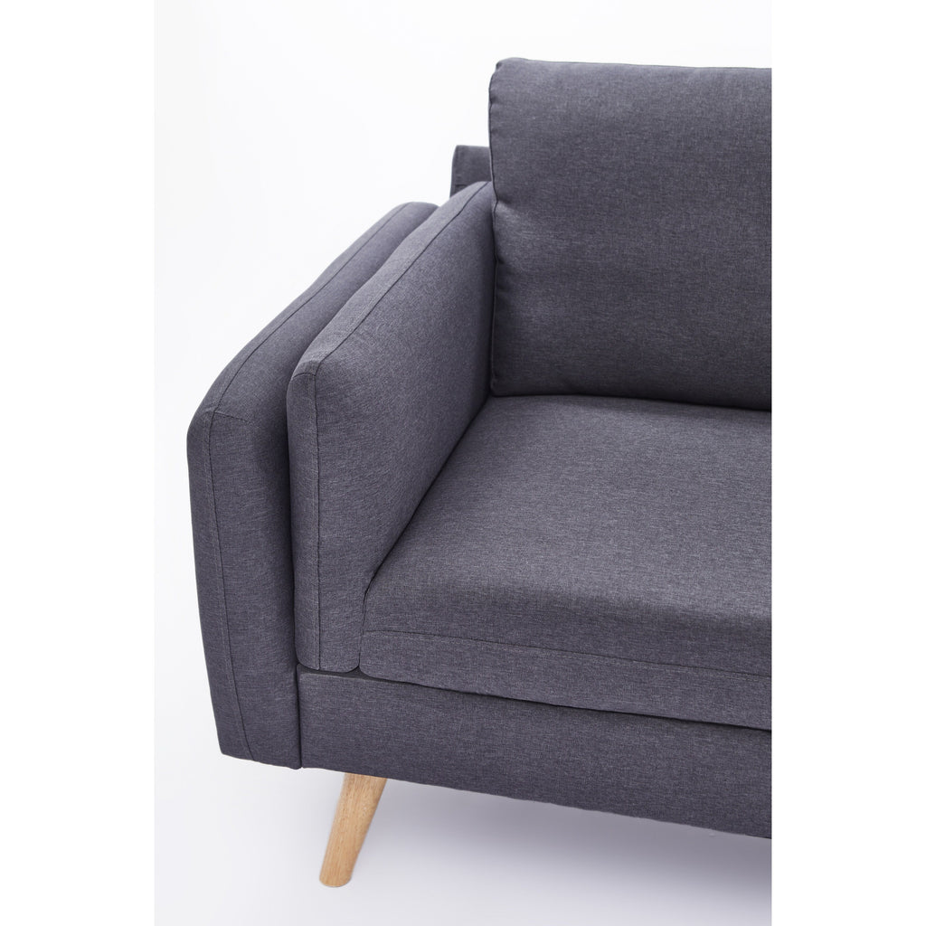 Canapé 3 places en L en lin de 84,6 pouces avec méridienne réversible, coussins à ressorts indépendants, structure en bois massif et accoudoirs doubles