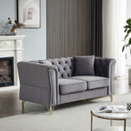 Canapé 3 places en velours 81,8 avec canapé capitonné et pieds en métal pour le salon