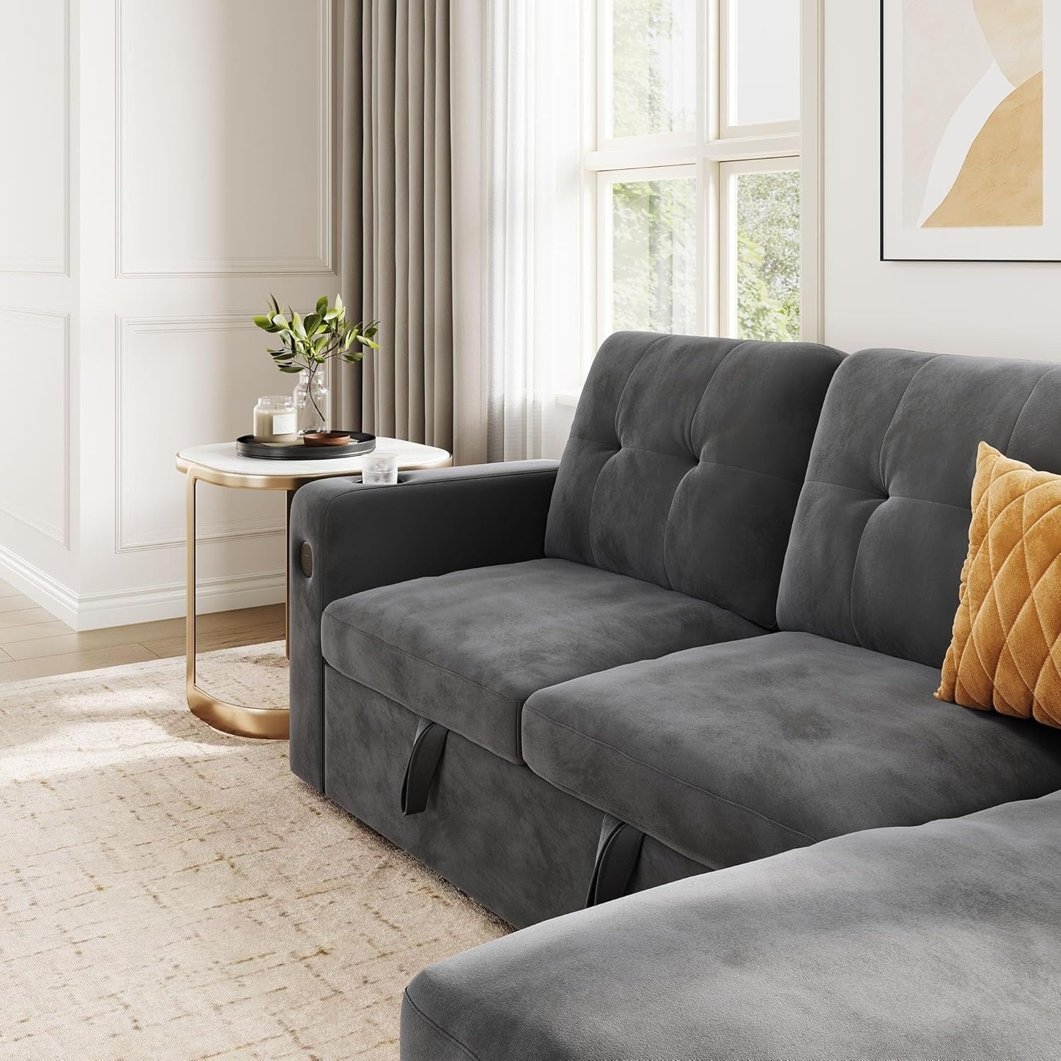 Canapé-lit 84 places, canapé-lit modulaire sectionnel Cloud avec rangement réversible