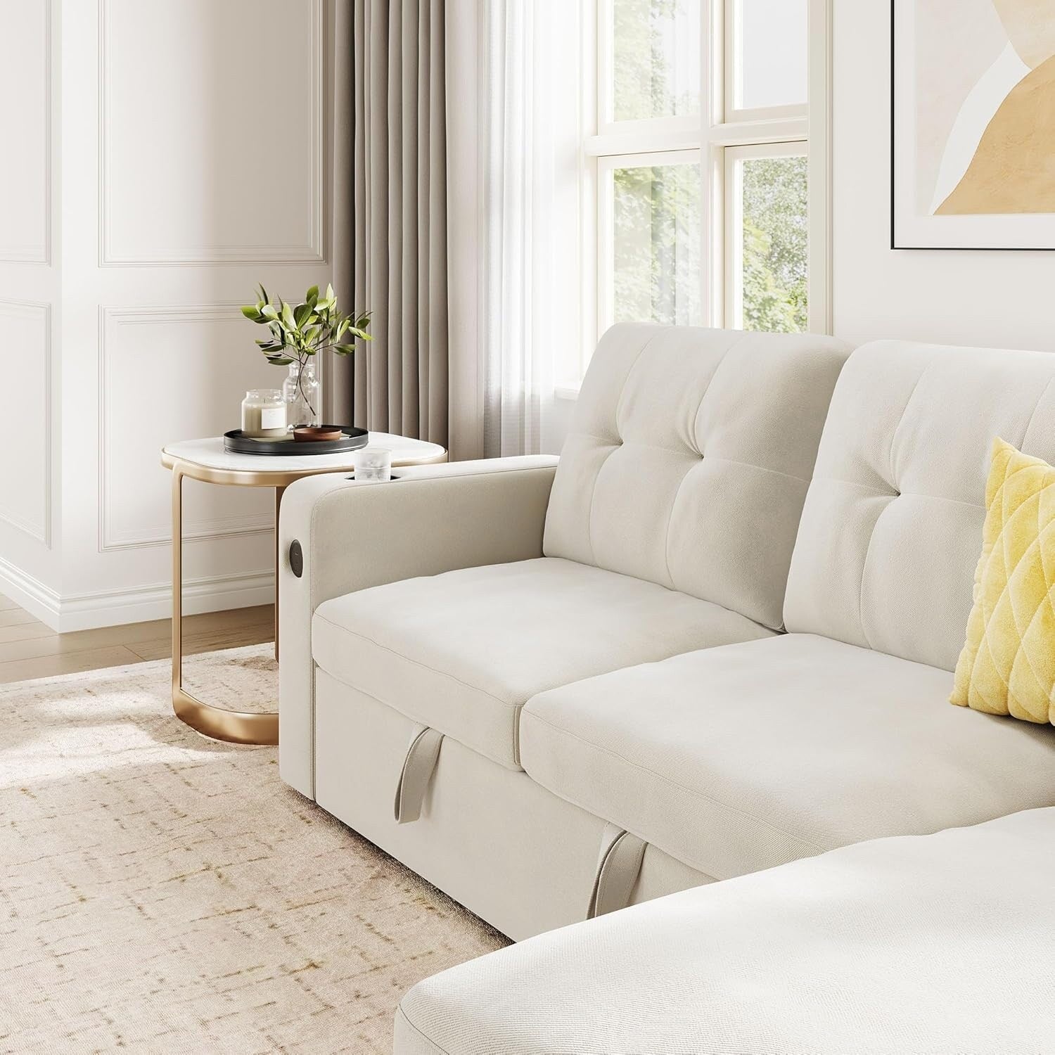 Canapé-lit 84 places, canapé-lit modulaire sectionnel Cloud avec rangement réversible