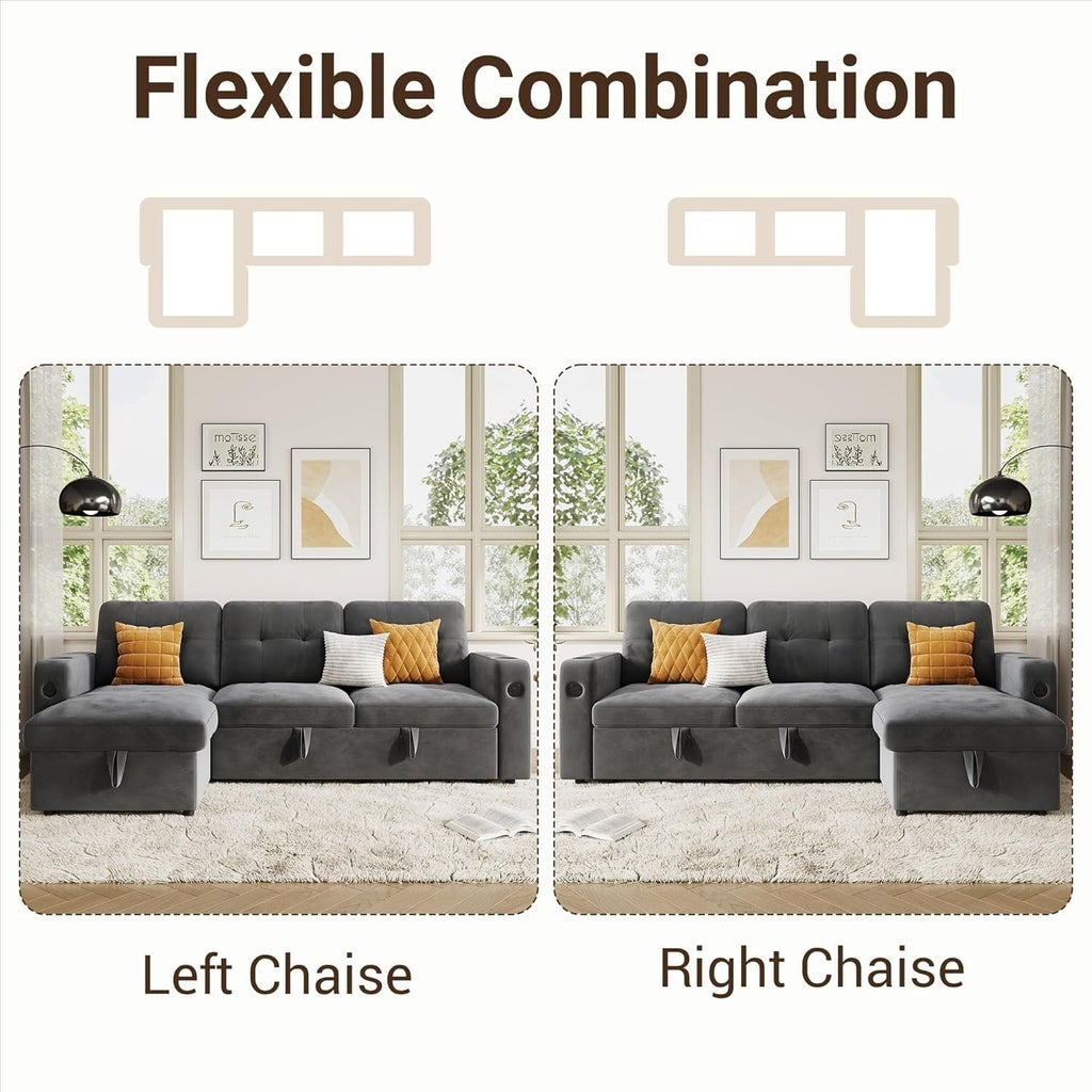 Canapé-lit 84 places, canapé-lit modulaire sectionnel Cloud avec rangement réversible