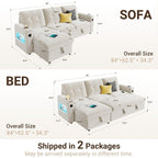 Canapé-lit 84 places, canapé-lit modulaire sectionnel Cloud avec rangement réversible