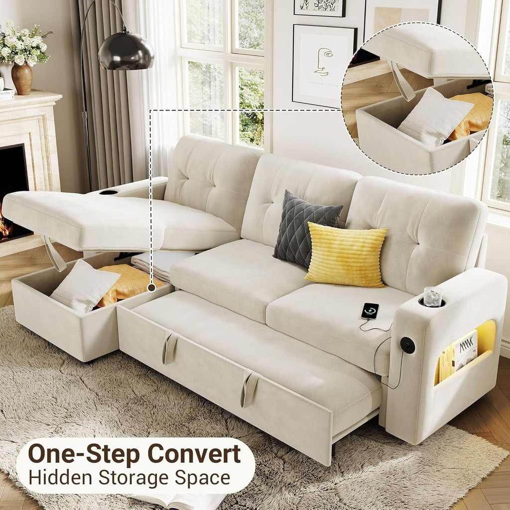 Canapé-lit 84 places, canapé-lit modulaire sectionnel Cloud avec rangement réversible