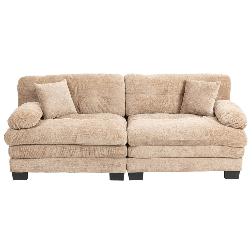 Canapé 3 places rembourré avec rembourrage en mousse à mémoire de forme double couche et oreillers confort gratuits