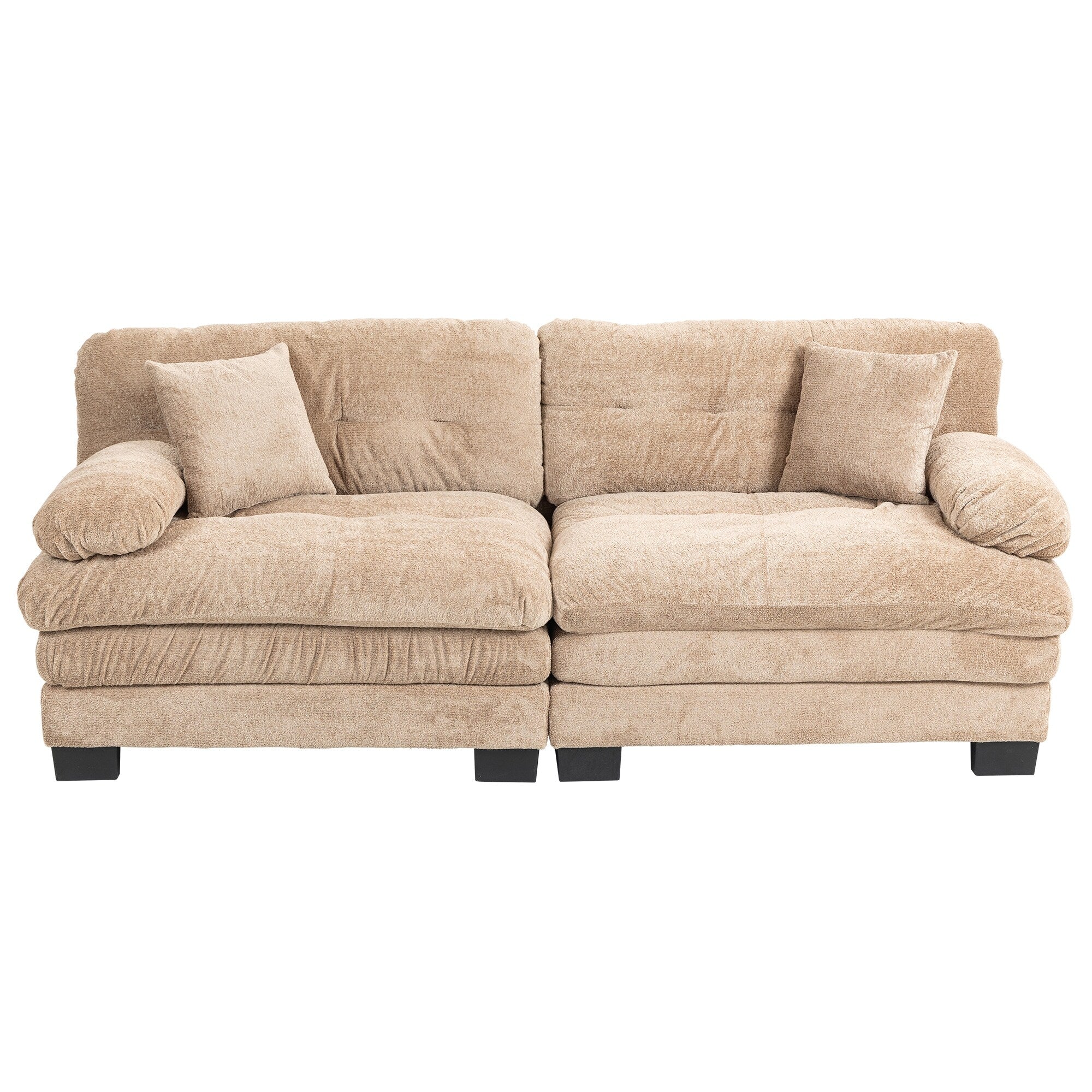 Canapé 3 places rembourré avec rembourrage en mousse à mémoire de forme double couche et oreillers confort gratuits