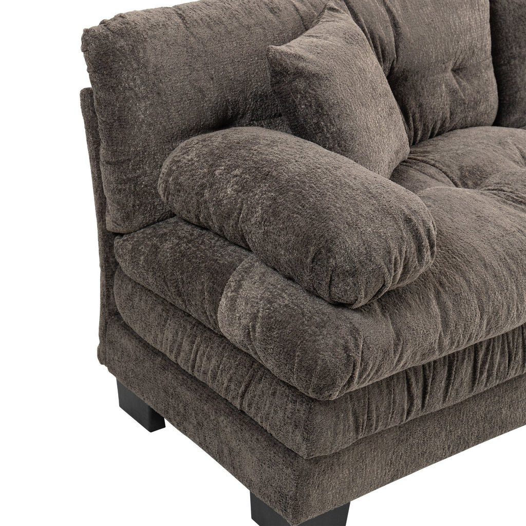 Canapé 3 places rembourré avec rembourrage en mousse à mémoire de forme double couche et oreillers confort gratuits