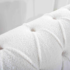 Canapé Chesterfield 3 places blanc à accoudoirs roulés 84