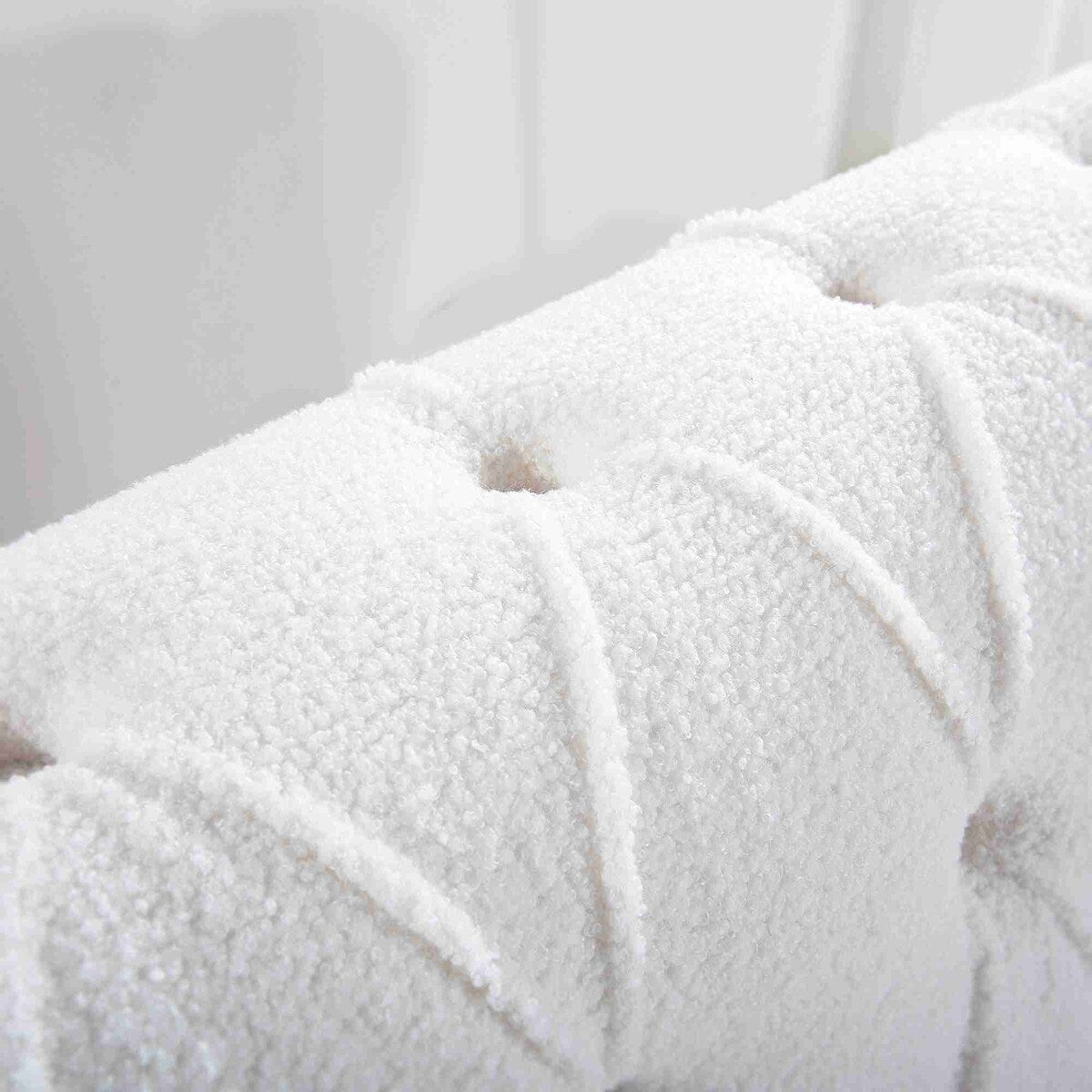 Canapé Chesterfield 3 places blanc à accoudoirs roulés 84