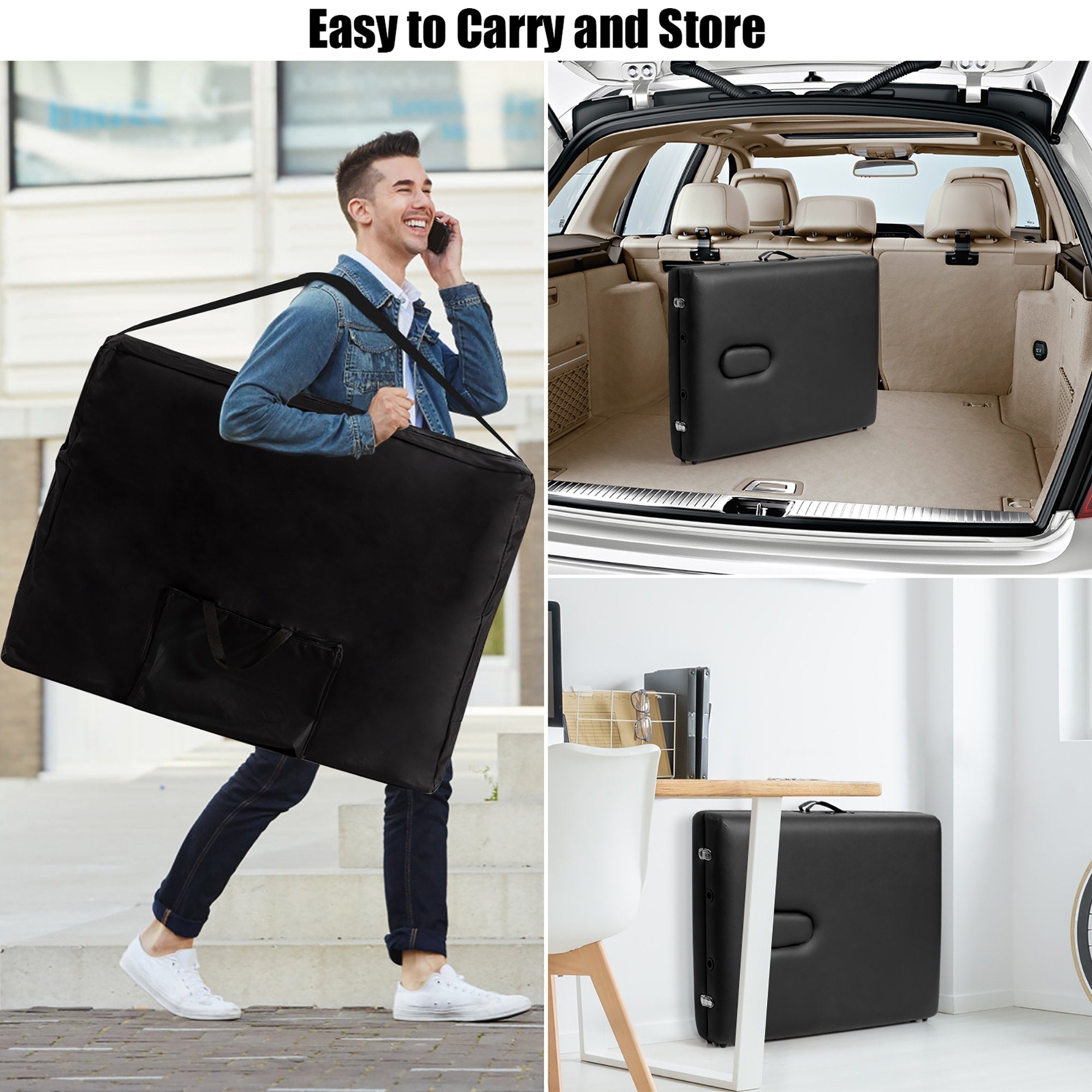 Table de massage portable 84''L réglable pour le visage, le spa et le tatouage avec transport