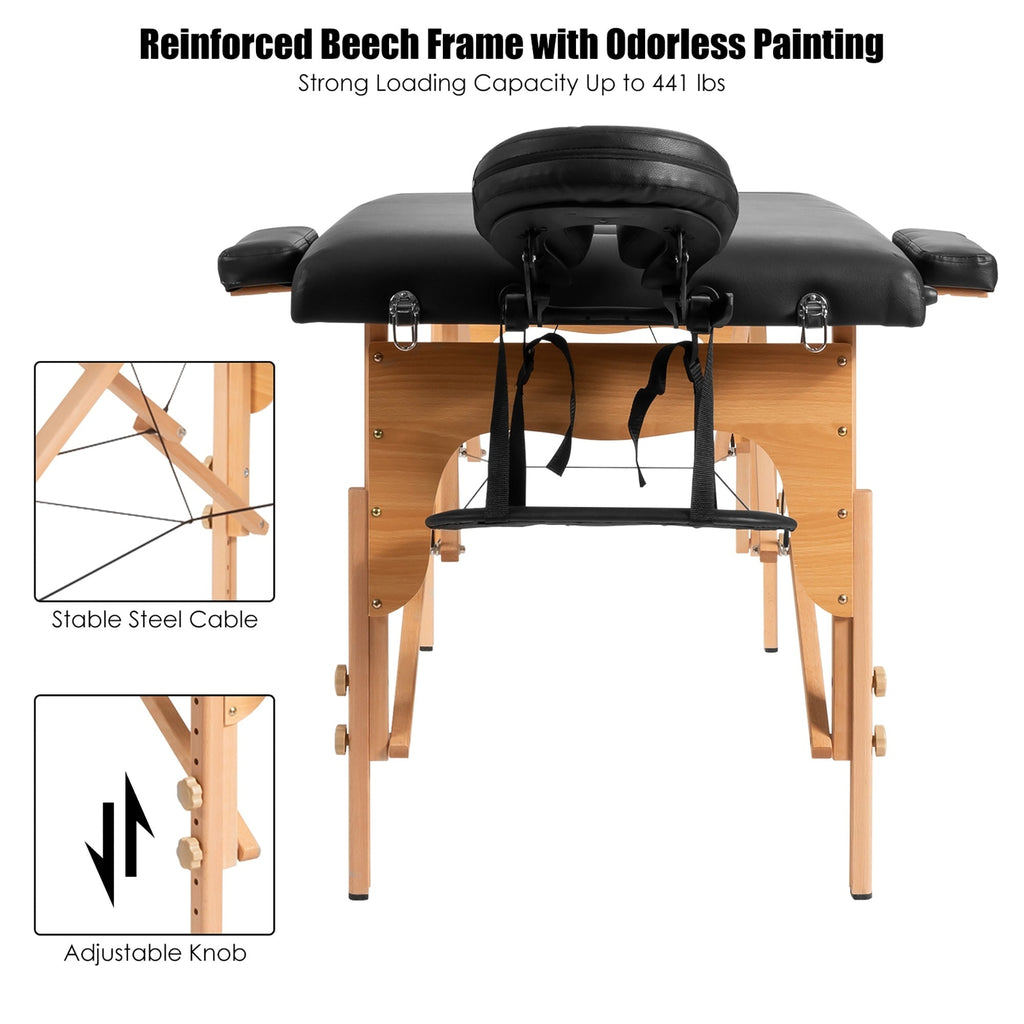 Table de massage portable Costway 84''L réglable pour le visage et le tatouage