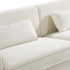 Canapé 3 places en velours moderne 85,44 $ avec 2 coussins, pieds en métal doré, élégance intemporelle, mousse haute densité