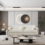 Canapé 3 places en velours moderne 85,44 $ avec pieds en métal doré, assise en mousse haute densité et design intemporel