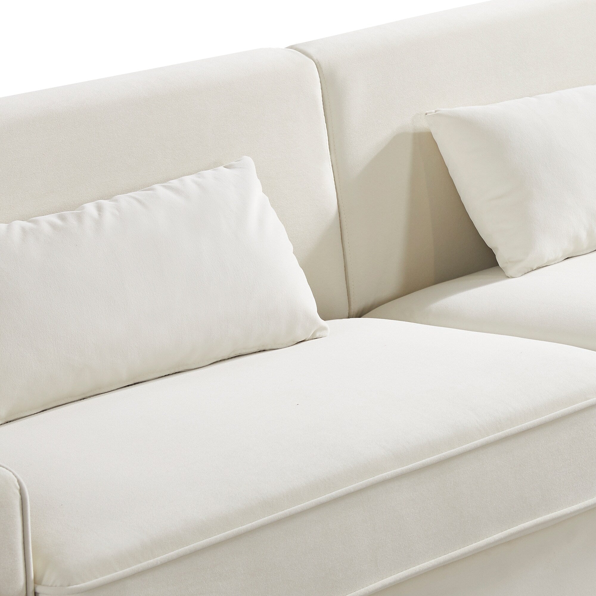 Canapé 3 places en velours moderne 85,44 $ avec pieds en métal doré, assise en mousse haute densité et design intemporel