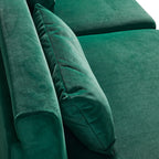 Canapé 3 places en velours moderne 85,44 $ avec pieds en métal doré, assise en mousse haute densité et design intemporel