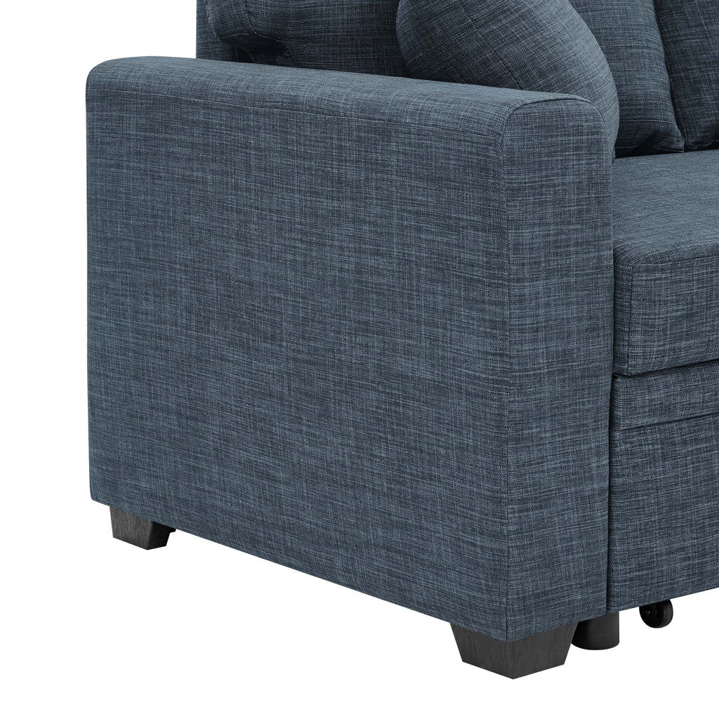 Canapé-lit rembourré de 85,5 pouces, le rangement est disponible sous le siège de la chaise longue, allie attrait contemporain et sophistication simple