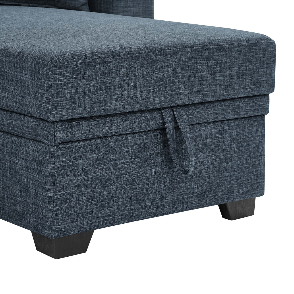 Canapé-lit rembourré de 85,5 pouces, le rangement est disponible sous le siège de la chaise longue, allie attrait contemporain et sophistication simple